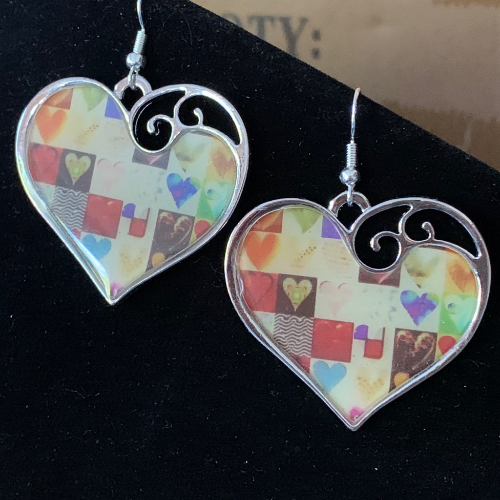 Patchwork Hearts Earrings
